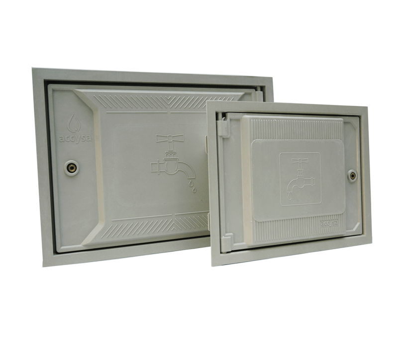 Tapa caja contador agua exterior o interior con puerta. Registro con c –