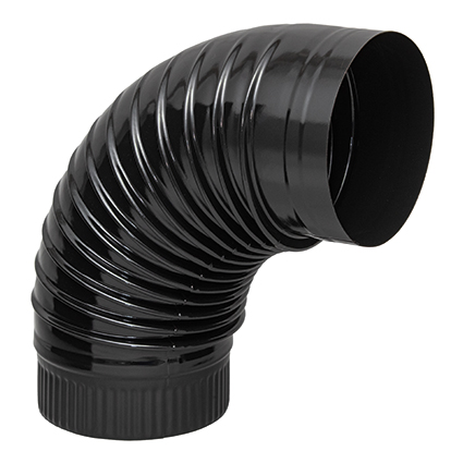 CODO M-H 88º VITRIFICADO NEGRO PARA CHIMENEAS