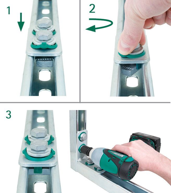 CONECTADOR EN ESCUADRA 90º PARA CARRIL BUP - Imagen 2