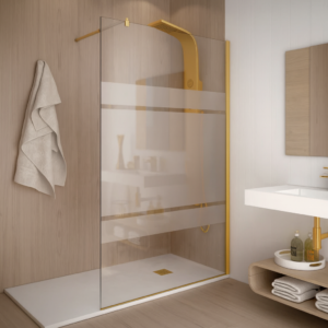 VITTA SERIES DECORATED ONE-PANEL FIXED SHOWER SCREEN
